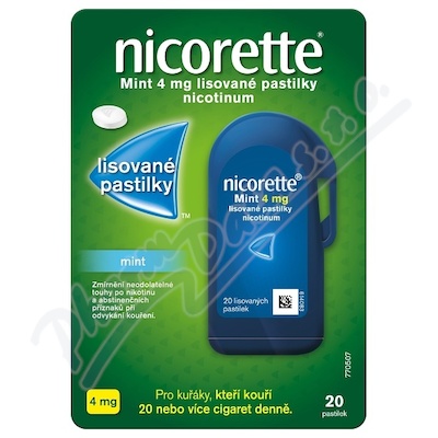 Nicorette Mint 4 mg lisované pastilky 20