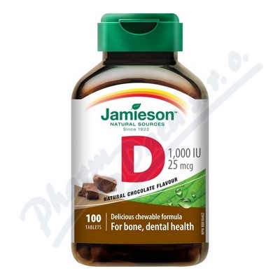 JAMIESON Vitamín D3 1000 IU čoko cucací tbl.100