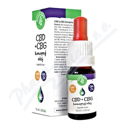 Zelená Země CBD 5% + CBG 2% konopný olej 10ml