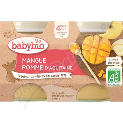 BABYBIO jablko-mango 4m+ 2x130g