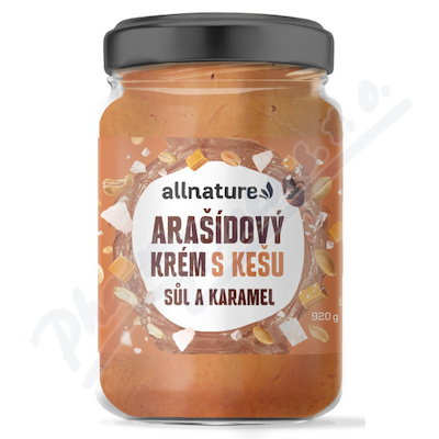 Allnature Arašídový krém s kešu sůl a karamel 920g