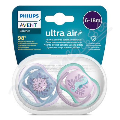 Philips AVENT Šidít.Ultra air 6-18m dívka/obr.2ks