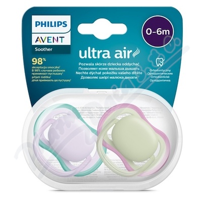 Philips AVENT Šidít.Ultra air 0-6m dívka 2ks