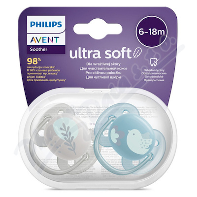 Philips AVENT Šidít.Ultrasoft 6-18m chlap./obr.2ks