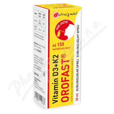 Vitamín D3+K2 OROFAST sublinguální sprej 30ml