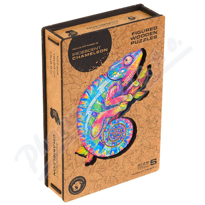 Dřevěné puzzle UNIDRAGON Iridescent Chameleon107ks