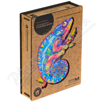 Dřevěné puzzle UNIDRAGON Iridescent Chameleon202ks