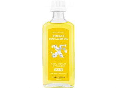 BrainMax - Omega 3 Olej z tresčích jater, citrón 240 ml