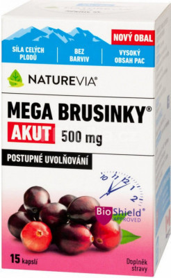 Naturevia Mega Brusnice Akut 500 mg 15 kapsúl