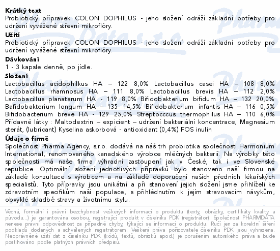 Colon Dophilus cps.60