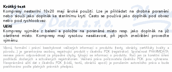 Gáza kompr.nester.10x20cm/100ks 8 vrstev