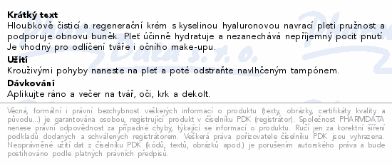 Dermacol Hyaluron jemný čisticí krém 100ml