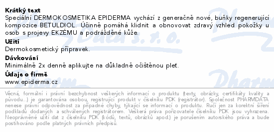 EPIDERMA bioaktivní CBD krém při Ekzému 50ml