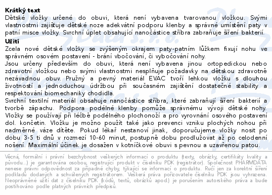 svorto 014 Vložky s patním lůžkem dětské 23-24