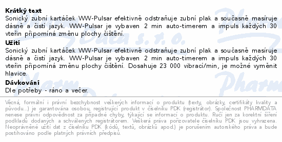 Biotter WW-Pulsar sonický zubní kartáček