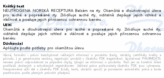 Neutrogena NR balzám na rty SPF4 4.8g