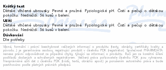 Alinan dětské vlhčené ubrousky 56ks