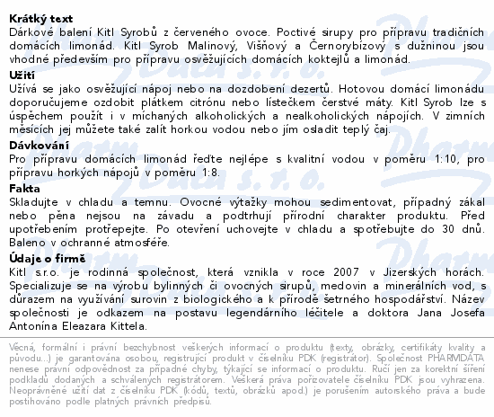 Kitl Syrob Červ.ovoce (Malina+Višeň+Č.rybíz) 3x500