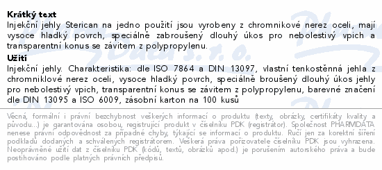 Inj.jehla STERICAN 21G/0.8x40mm zelená ster.100ks