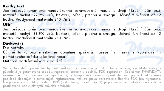 NANO M.ON nanovlákenná maska 5ks