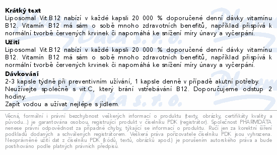 Liposomal Vit.B12 cps.30 NUPREME