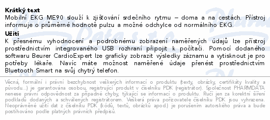 Mobilní EKG přístroj Beurer ME 90