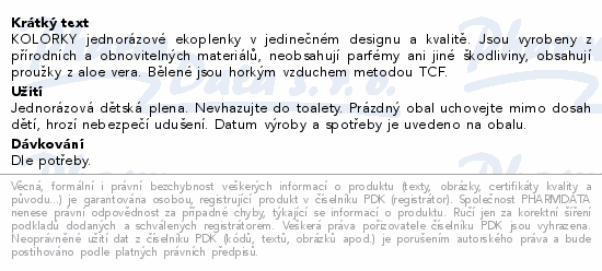 KOLORKY DAY jednoráz.eko plenky S 3-6kg 25ks Srdce