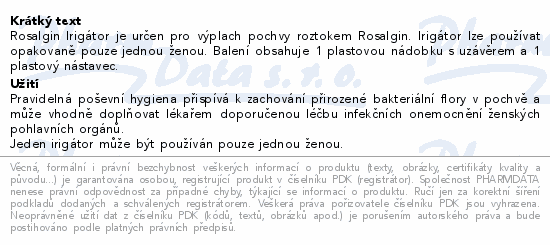 Rosalgin Irigátor pro intimní hygienu 500ml