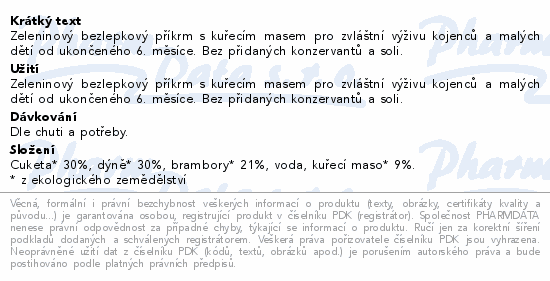 Rudolfs Cuketa dýně bramb.kuř.maso BIO 190g 6M+