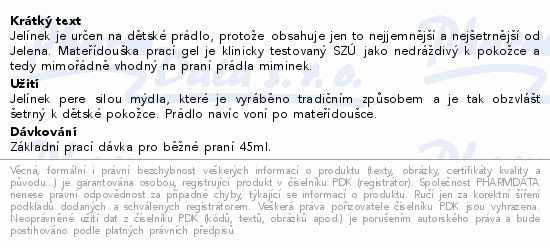 JELÍNEK mimi prací gel Mateřídouška 2700ml