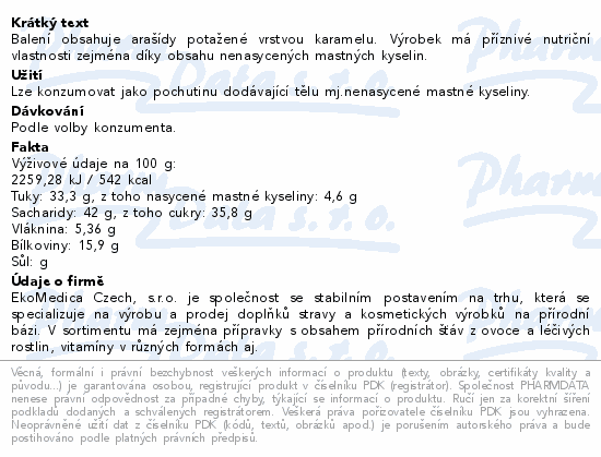 Arašídy v karamelu 250g EkoMedica