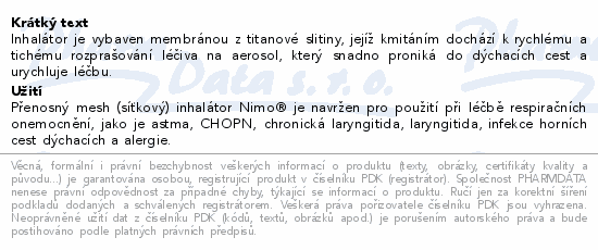 Nimo HNK-MESH-01 Přenosný inhalátor