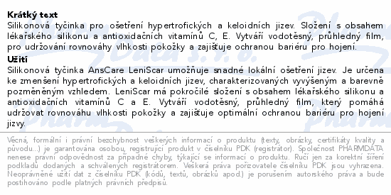 AnsCare LeniScar silikonová tyčinka 9.2g