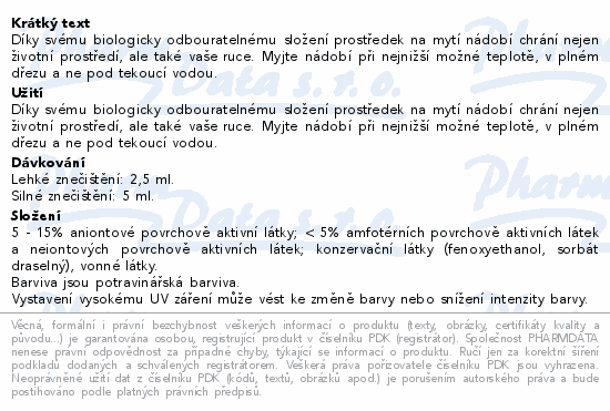 Claro Prostředek na mytí nádobí rebarb.EKO 500ml