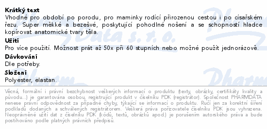 MomCare poporodní kalhotky více použití S/M 4ks