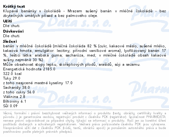 Mixit Křupavé banánky v čokoládě 170g