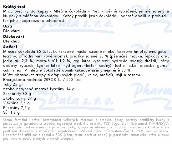 Mixit Preclíky Mléčná čokoláda 70g