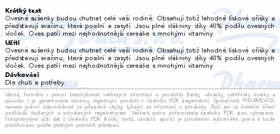 EMCO Mysli na zdraví Ovesné sušenky oříškové 15ks