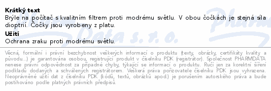 GLASSA brýle na PC modré +4.00