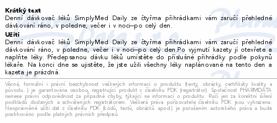 SimplyMed Dávkovač léků denní Daily