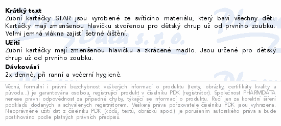 HERBADENT STAR dět.svít.zub.kart.velmi jem.vl.3ks