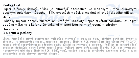 EMCO Super sušenky lískový oříšek 60g