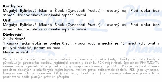 Megafyt Bylinková lékárna Šípek 100g