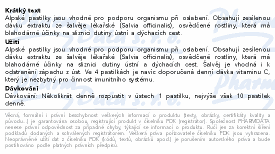 Cemio Alpské pastilky šalvěj a vitamin C pst.15+5